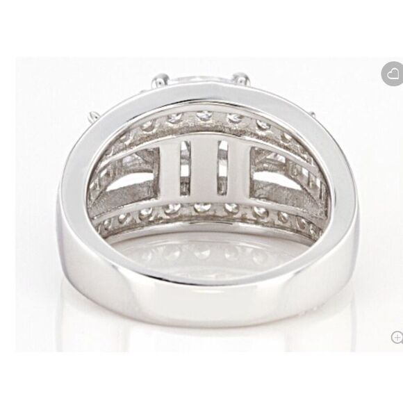 3.82 Ct. Round~Cushion~Baguette Sim Diamond Bridal Wedding Ring Sz 9~.925 SS - Picture 8 of 8